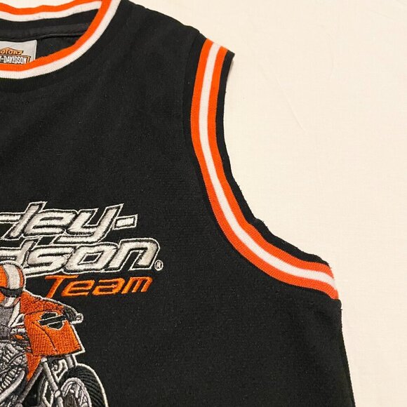 Harley Davidson Racing Team Youth Size M  10-12 Embroidered Tank Top Jersey - Picture 8 of 16